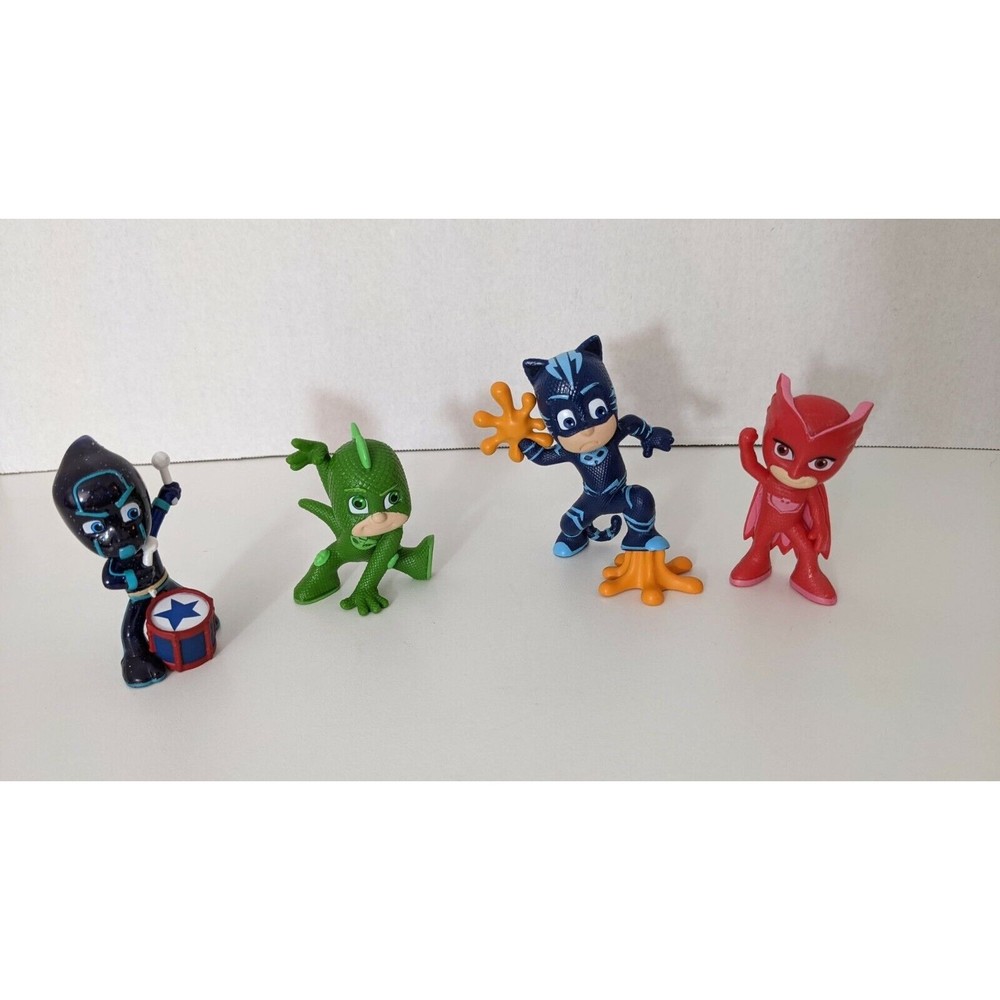 Pj Mask 3" Cat Boy Sticky Splat Owlette Gekko Night Ninja (4) Figures Lot